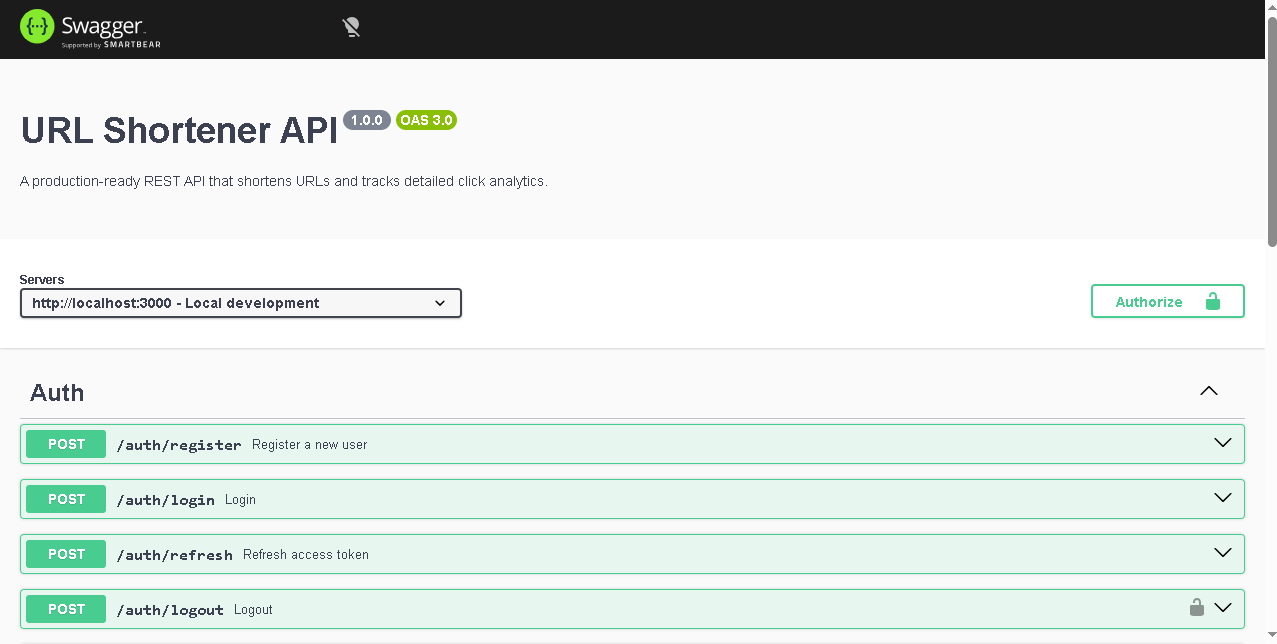 Url Shortener API — 1/1